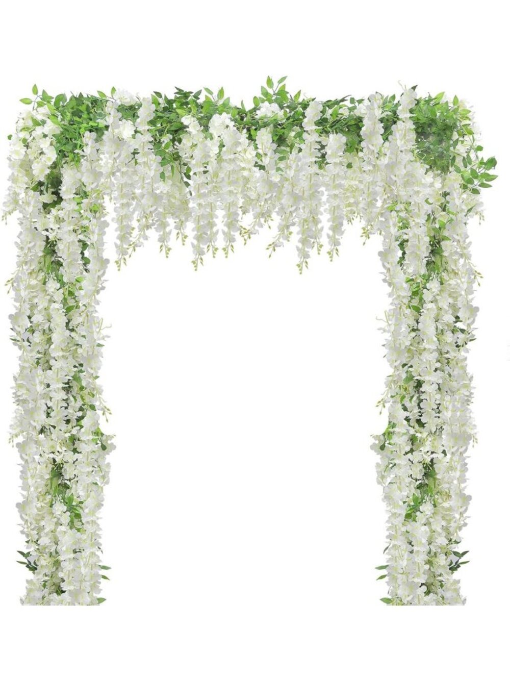 10 Pcs 7.2 Ft White Artificial Wisteria Garland for Home Decor & Events